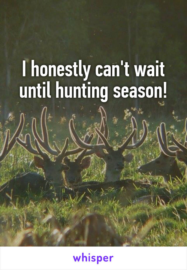 I honestly can't wait until hunting season!




