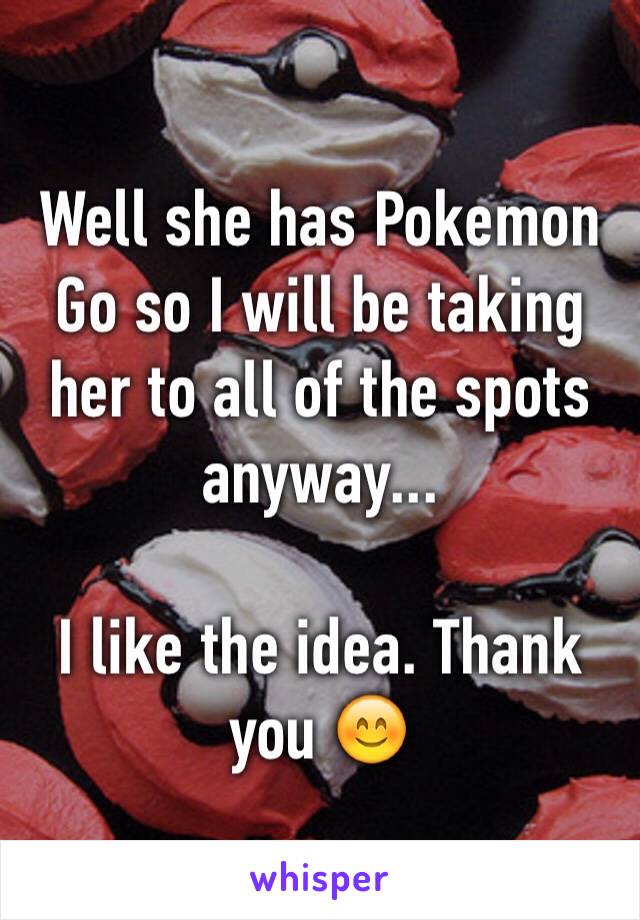 Well she has Pokemon Go so I will be taking her to all of the spots anyway...

I like the idea. Thank you 😊