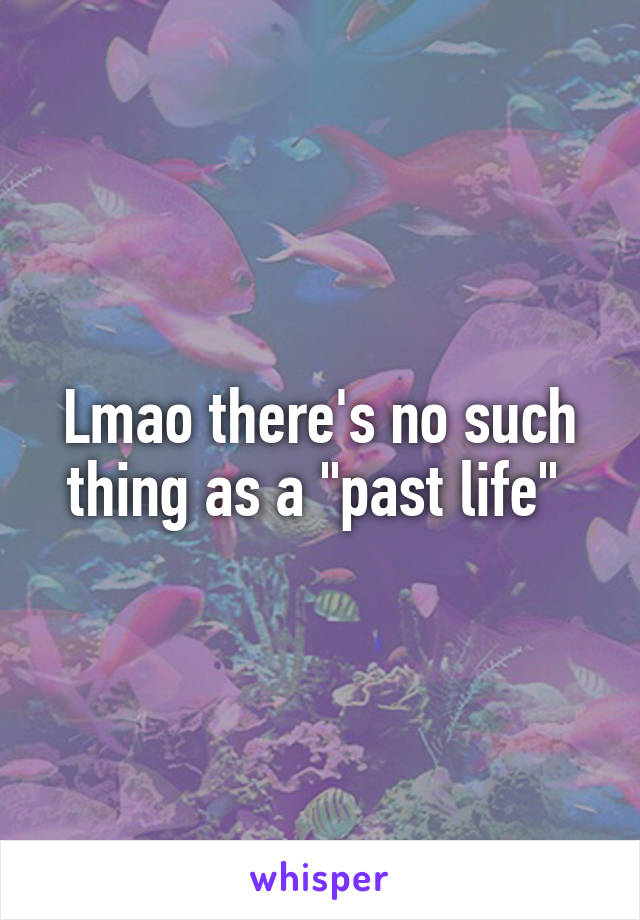 Lmao there's no such thing as a "past life" 