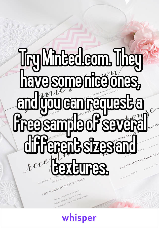 Try Minted.com. They have some nice ones, and you can request a free sample of several different sizes and textures.