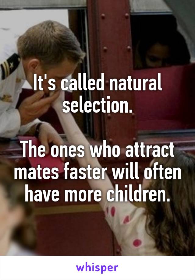 It's called natural selection.

The ones who attract mates faster will often have more children.