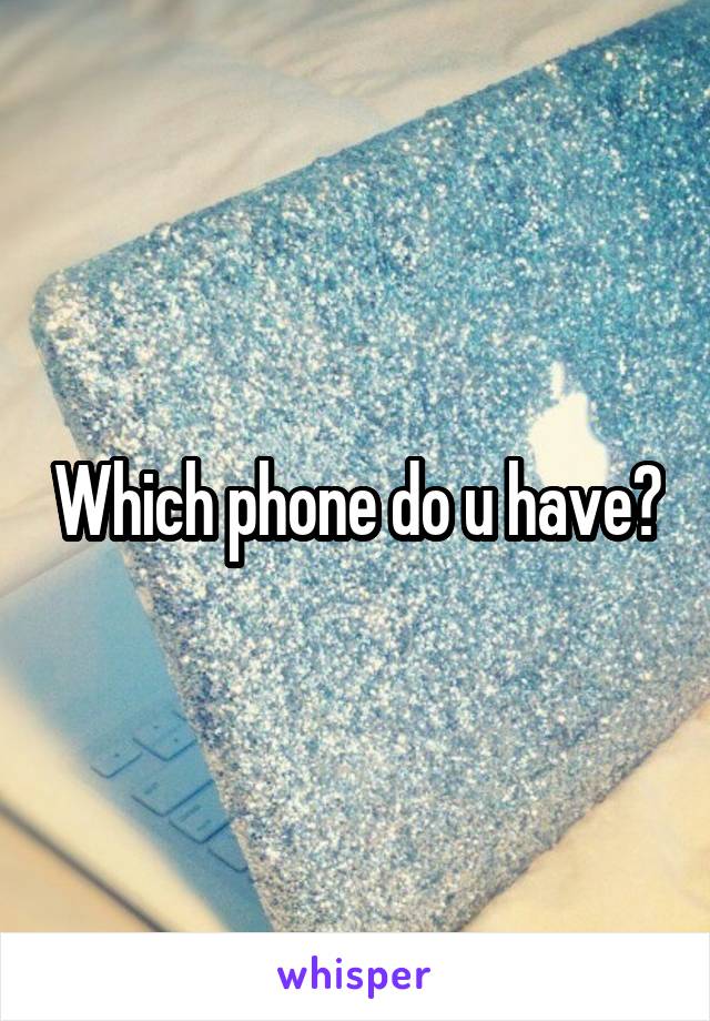 Which phone do u have?