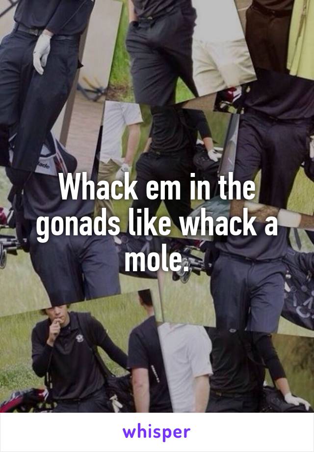 Whack em in the gonads like whack a mole.