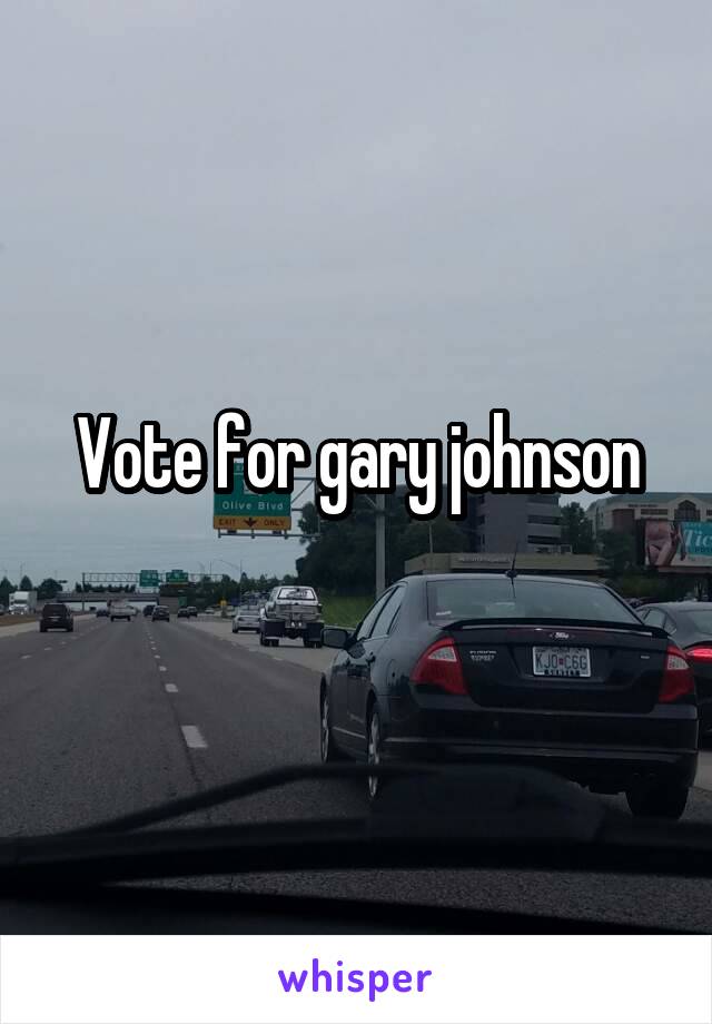 Vote for gary johnson
