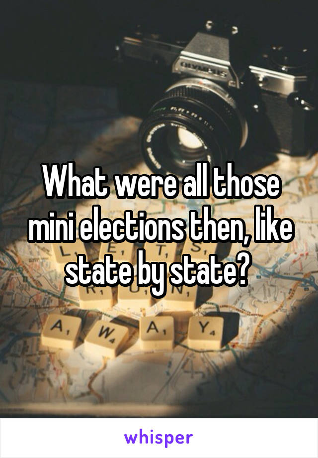 What were all those mini elections then, like state by state? 