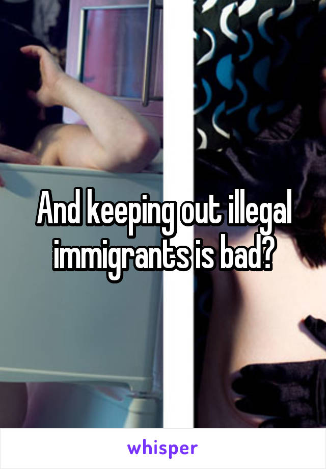 And keeping out illegal immigrants is bad?