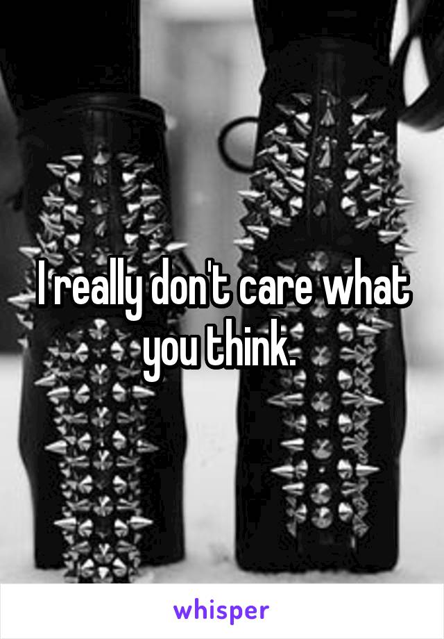 I really don't care what you think. 