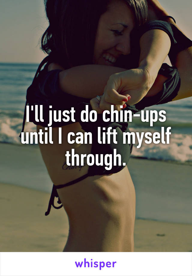 I'll just do chin-ups until I can lift myself through.