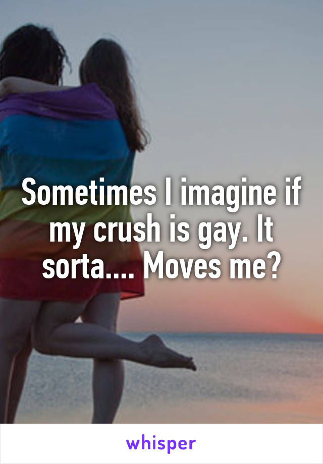 Sometimes I imagine if my crush is gay. It sorta.... Moves me?