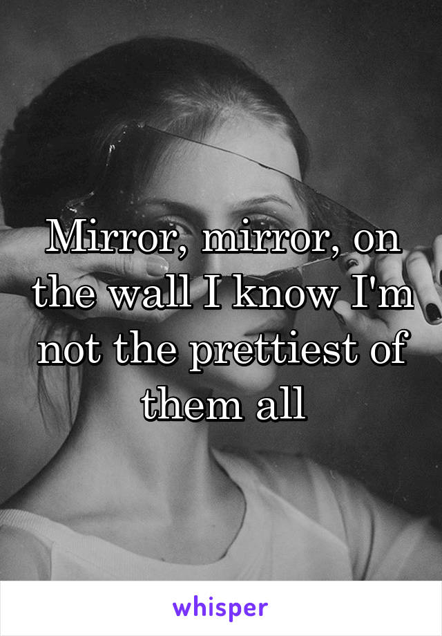 Mirror, mirror, on the wall I know I'm not the prettiest of them all