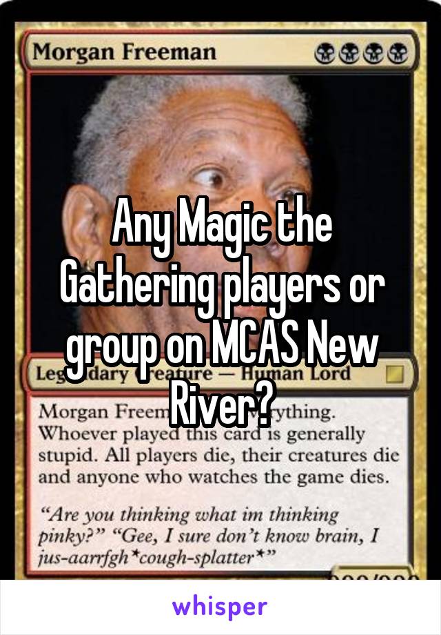 Any Magic the Gathering players or group on MCAS New River?