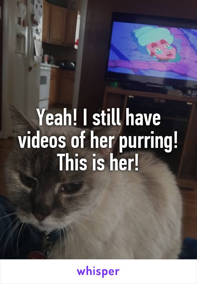 Yeah! I still have videos of her purring! This is her!