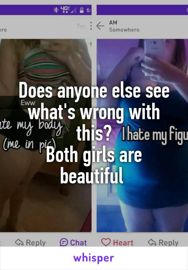 Does anyone else see what's wrong with this?
Both girls are beautiful 