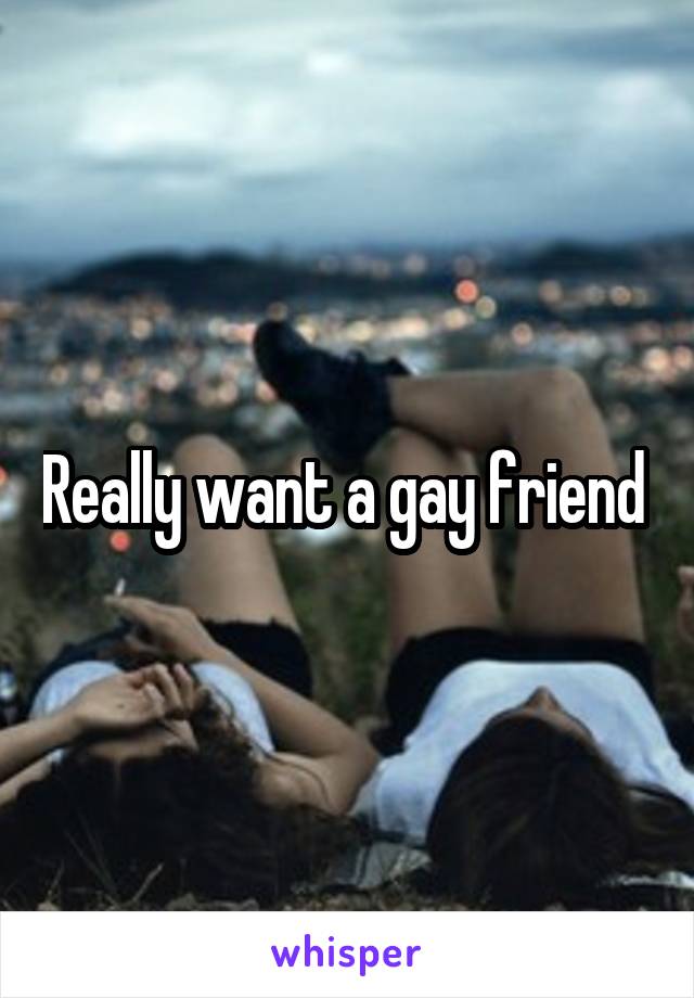 Really want a gay friend 