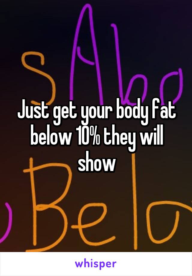 Just get your body fat below 10% they will show