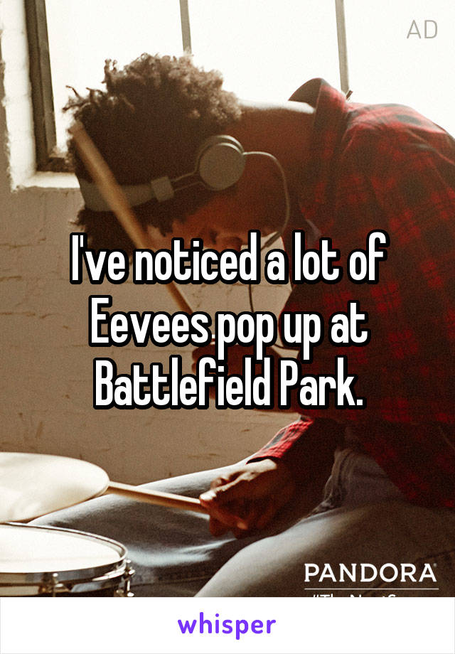 I've noticed a lot of Eevees pop up at Battlefield Park.