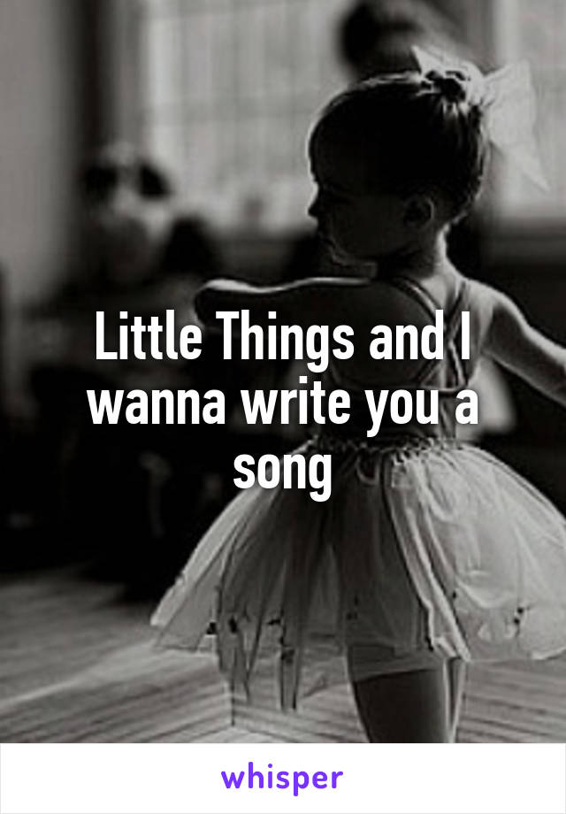 Little Things and I wanna write you a song