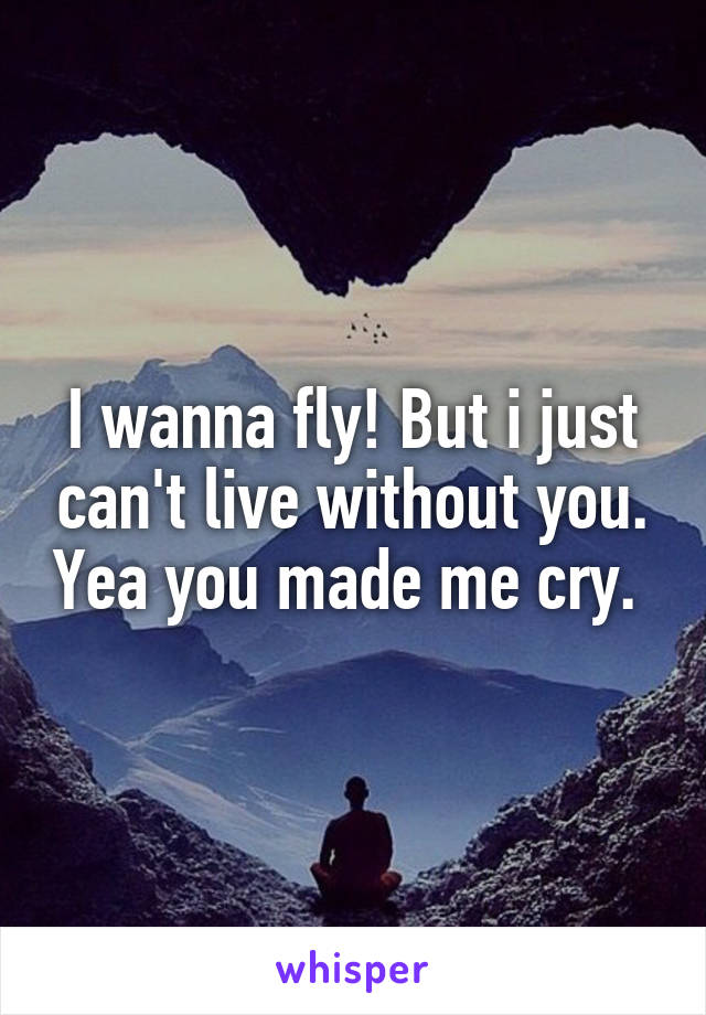 I wanna fly! But i just can't live without you. Yea you made me cry. 