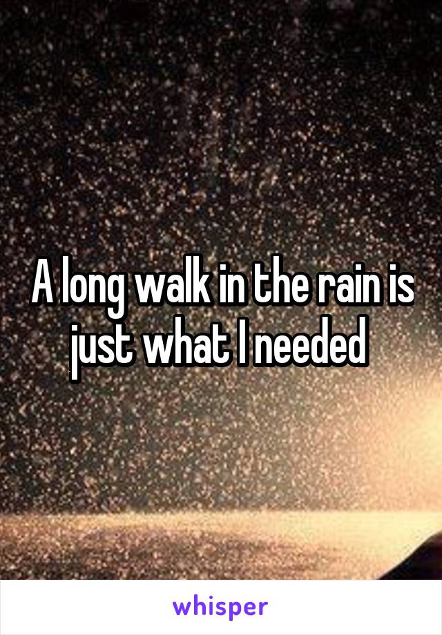 A long walk in the rain is just what I needed 