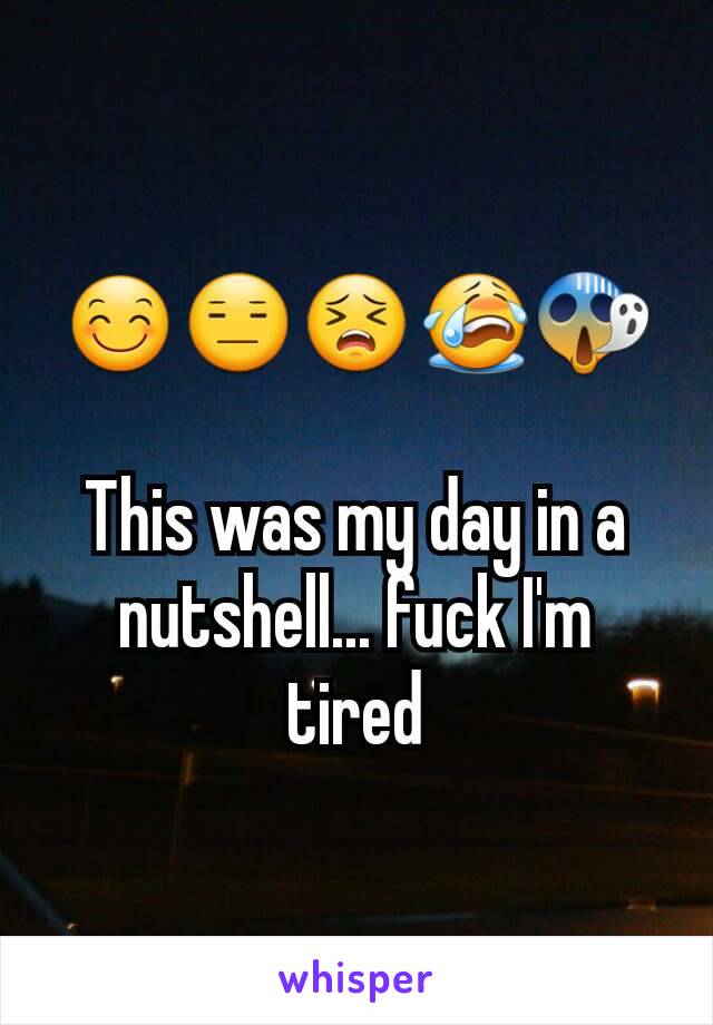 😊😑😣😭😱

This was my day in a nutshell... fuck I'm tired