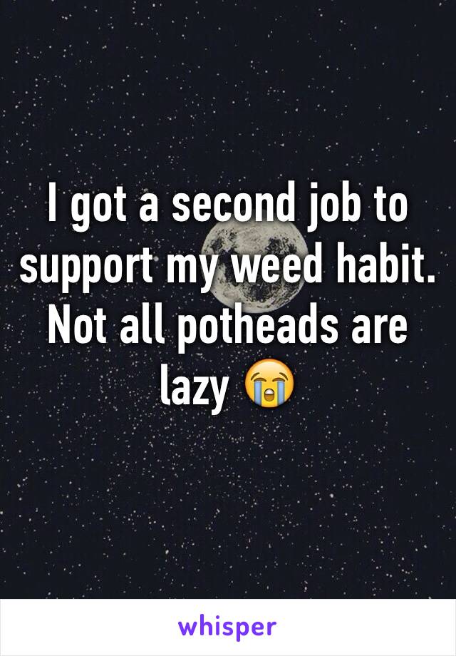 I got a second job to support my weed habit. Not all potheads are lazy 😭