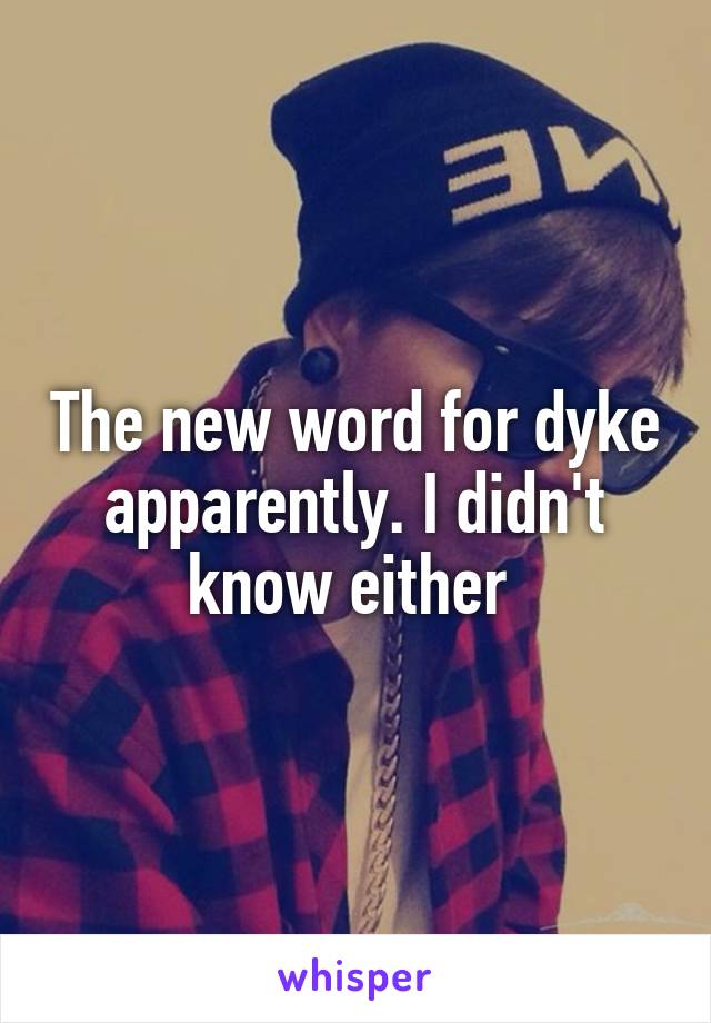 The new word for dyke apparently. I didn't know either 