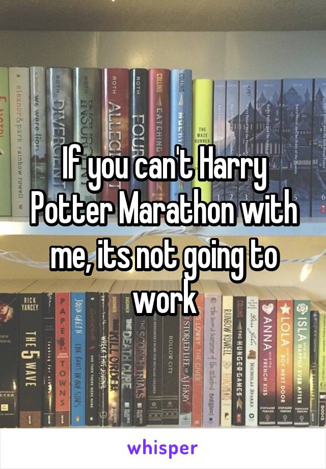 If you can't Harry Potter Marathon with me, its not going to work