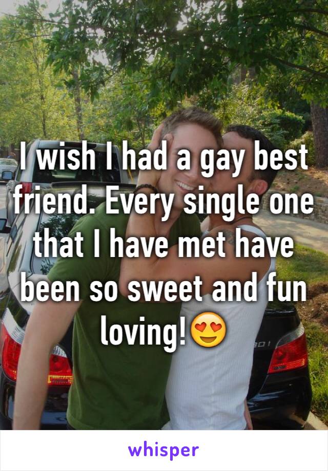 I wish I had a gay best friend. Every single one that I have met have been so sweet and fun loving!😍