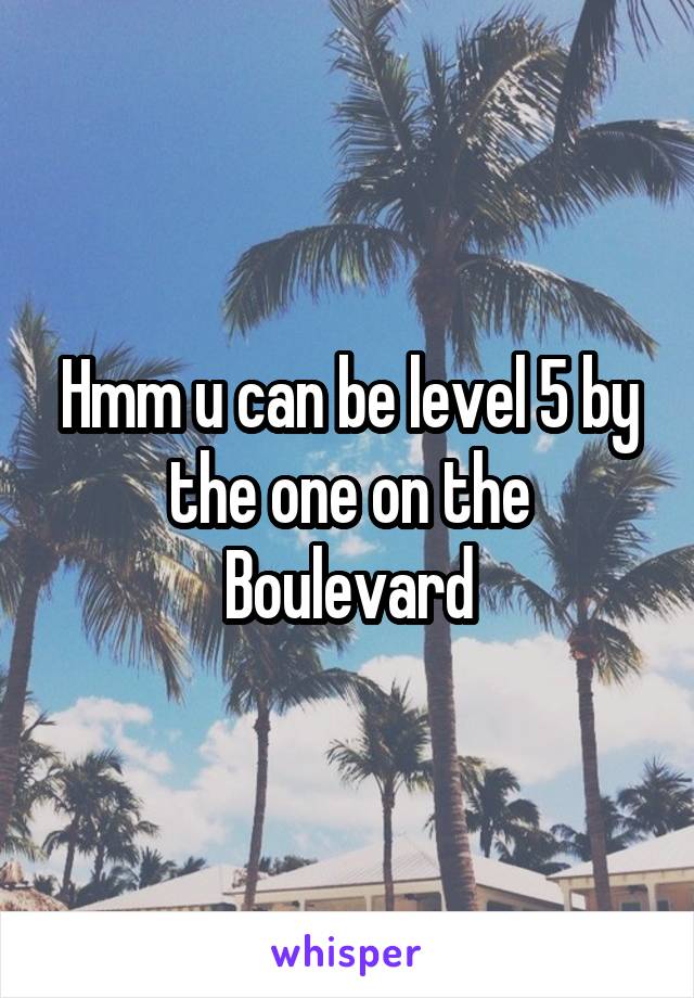 Hmm u can be level 5 by the one on the Boulevard