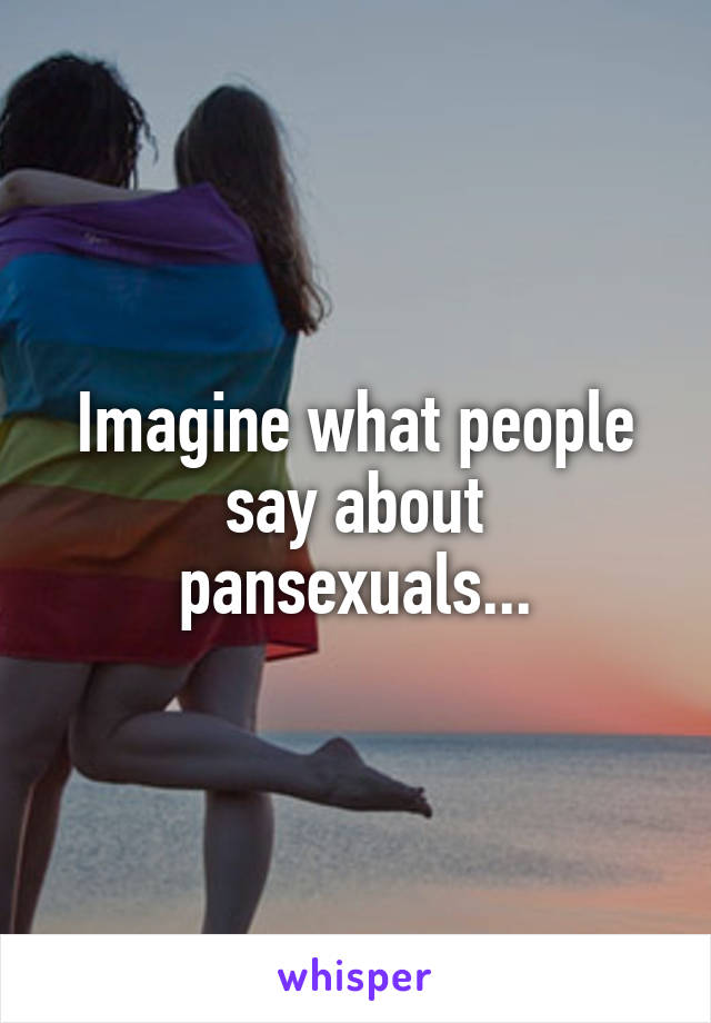 Imagine what people say about pansexuals...