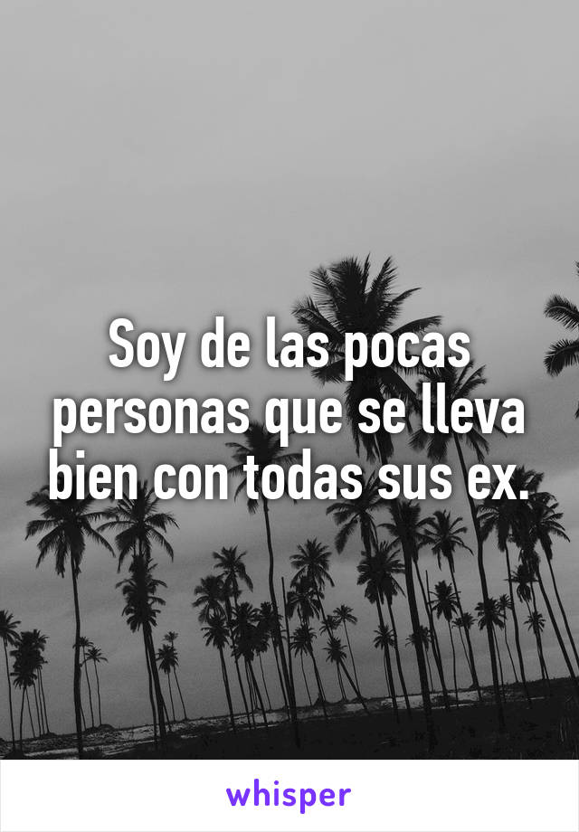 Soy de las pocas personas que se lleva bien con todas sus ex.