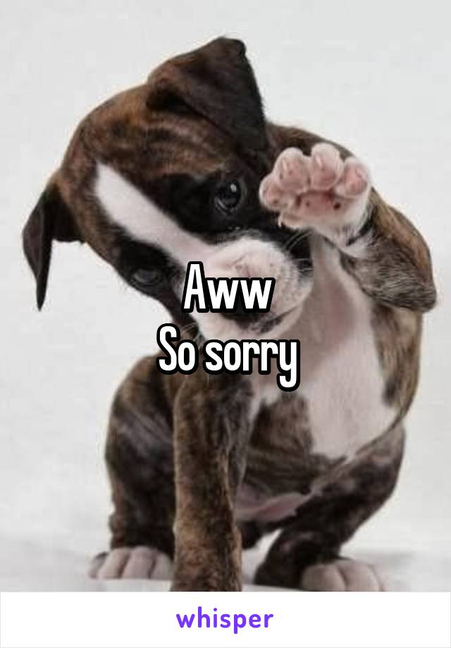 Aww
So sorry