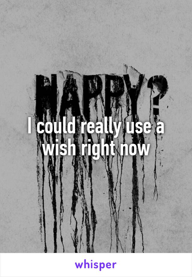 I could really use a wish right now