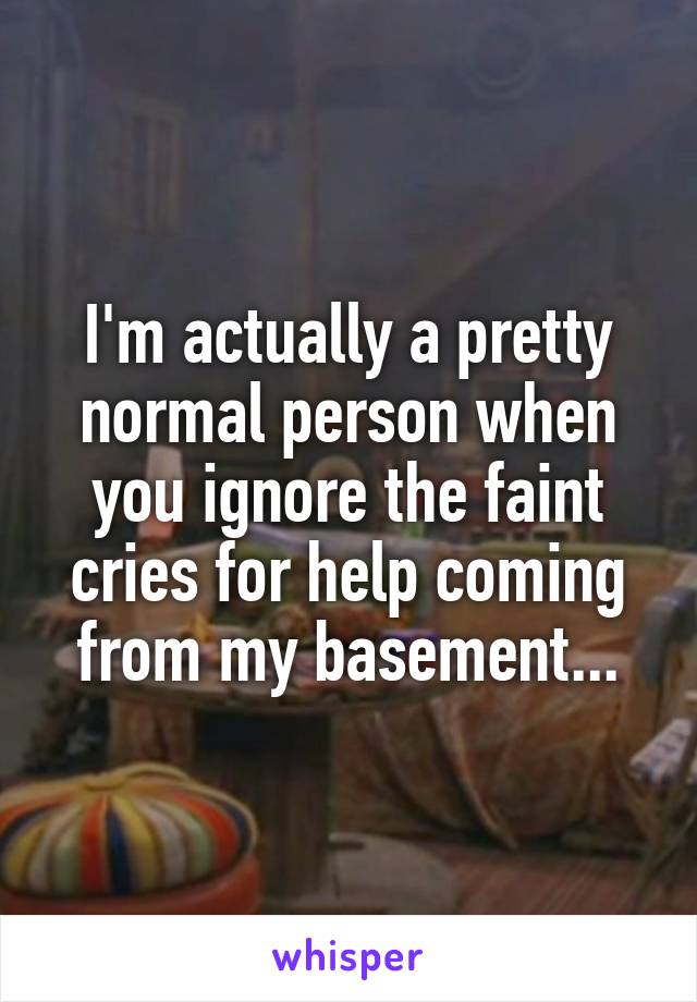 I'm actually a pretty normal person when you ignore the faint cries for help coming from my basement...