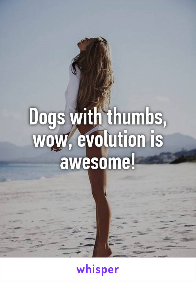 Dogs with thumbs, wow, evolution is awesome!