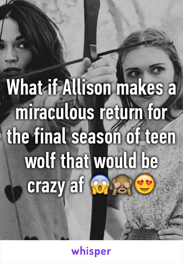 What if Allison makes a miraculous return for the final season of teen wolf that would be crazy af 😱🙈😍