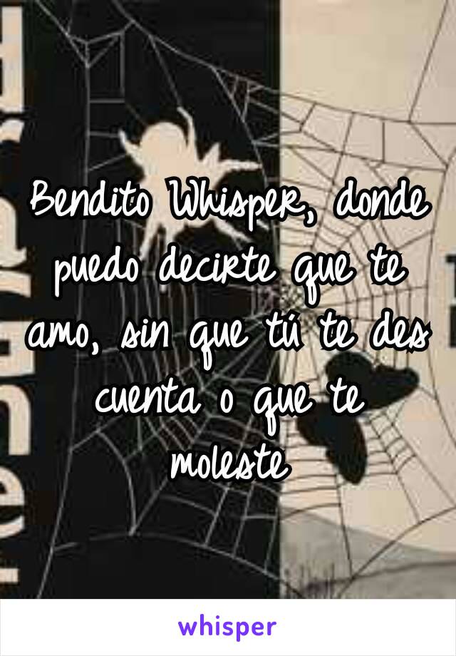 Bendito Whisper, donde puedo decirte que te amo, sin que tú te des cuenta o que te moleste