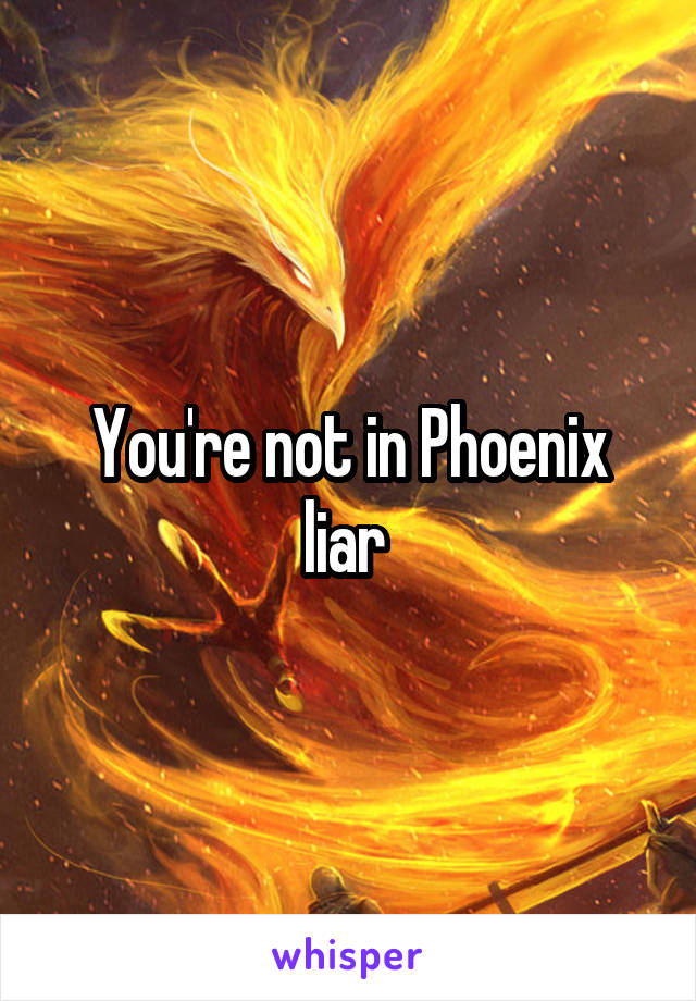 You're not in Phoenix liar 