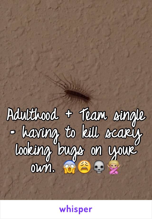 Adulthood + Team single = having to kill scary looking bugs on your own. 😱😩💀🙅🏼