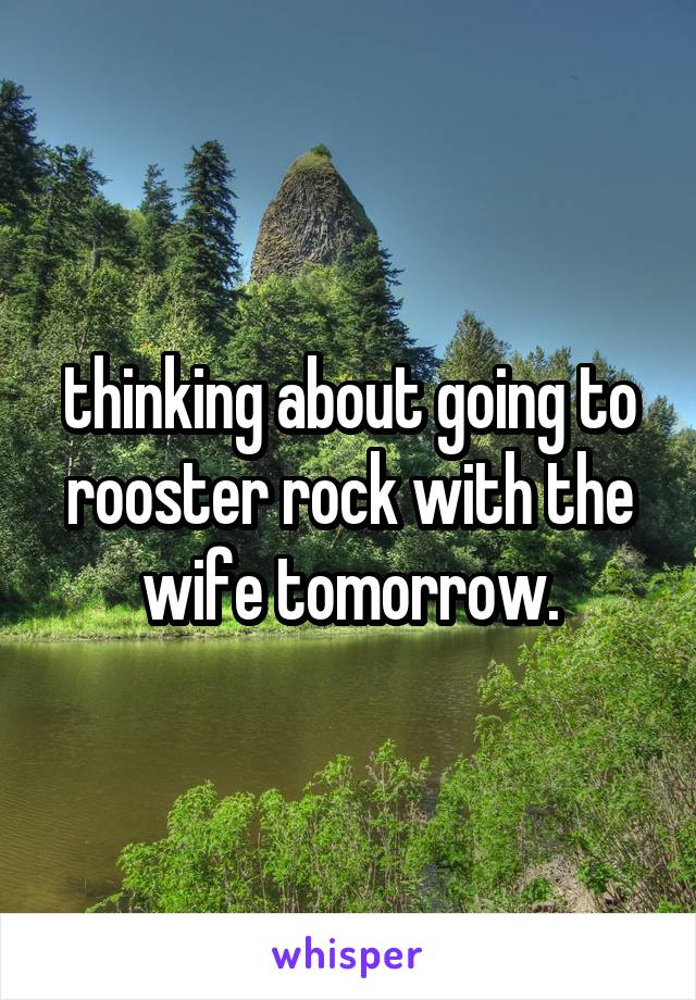 thinking about going to rooster rock with the wife tomorrow.