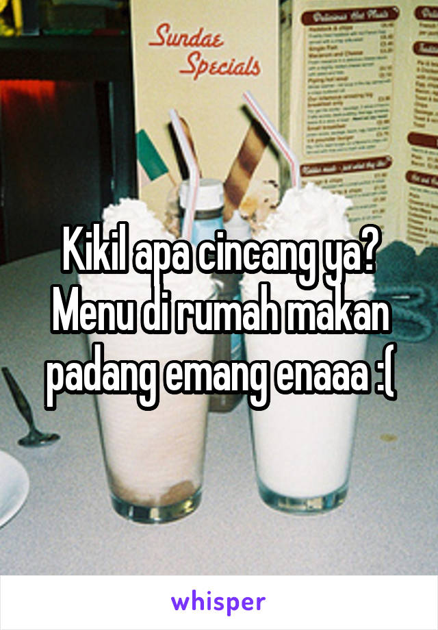 Kikil apa cincang ya? Menu di rumah makan padang emang enaaa :(