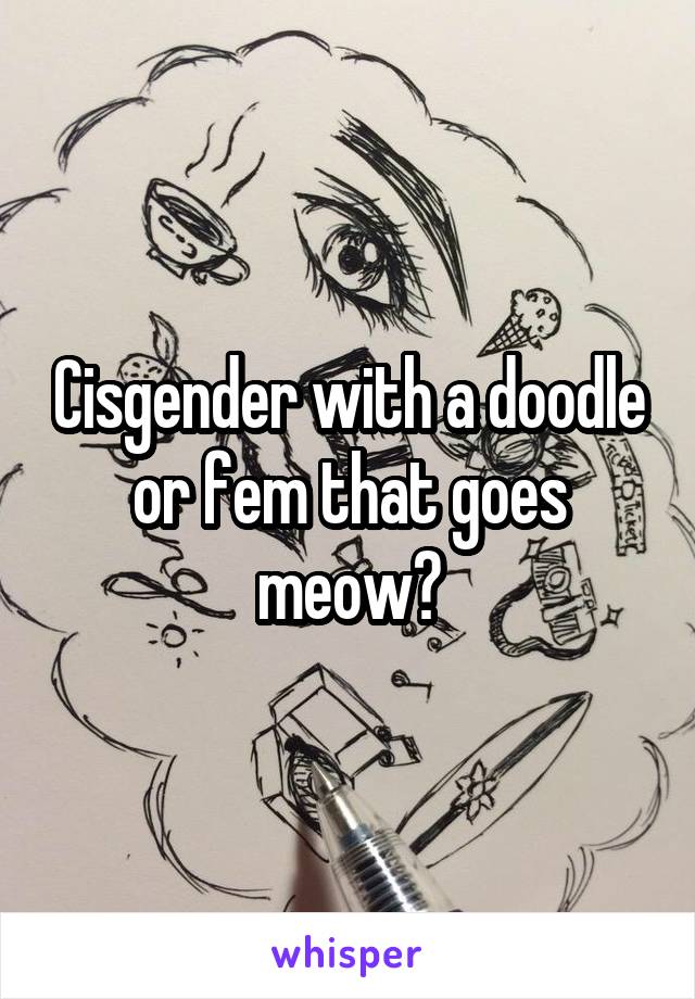 Cisgender with a doodle or fem that goes meow?