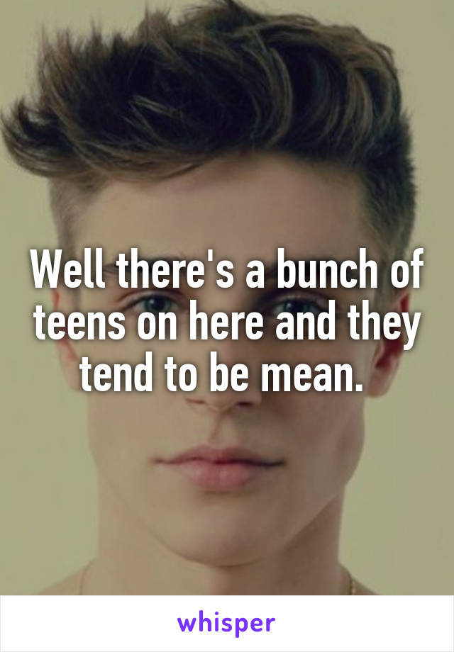 Well there's a bunch of teens on here and they tend to be mean. 