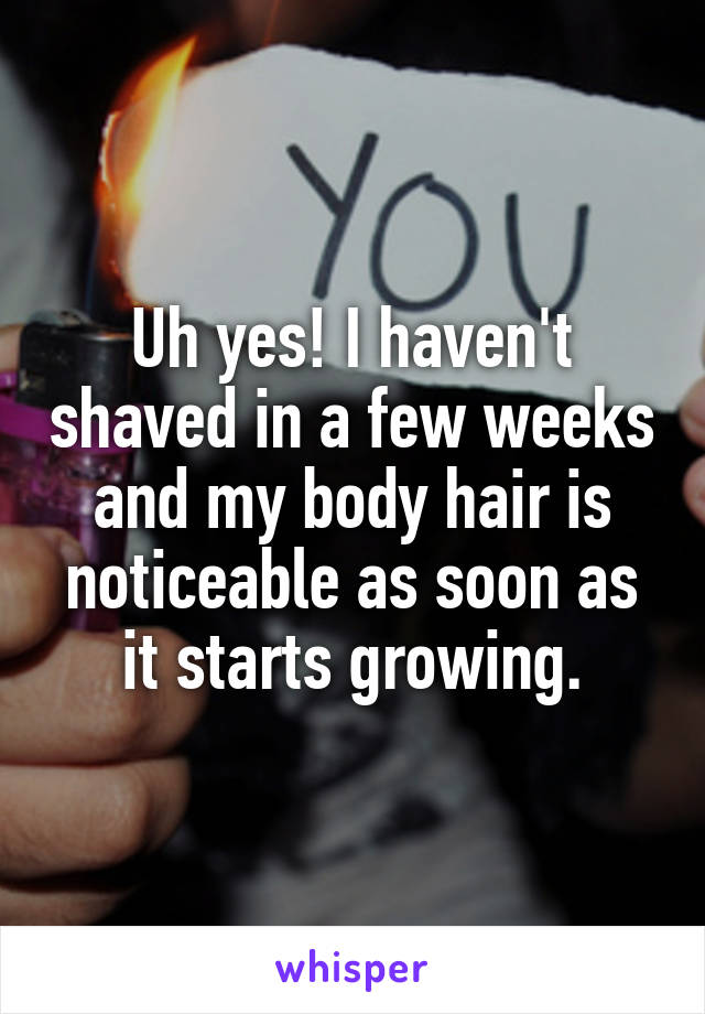 Uh yes! I haven't shaved in a few weeks and my body hair is noticeable as soon as it starts growing.