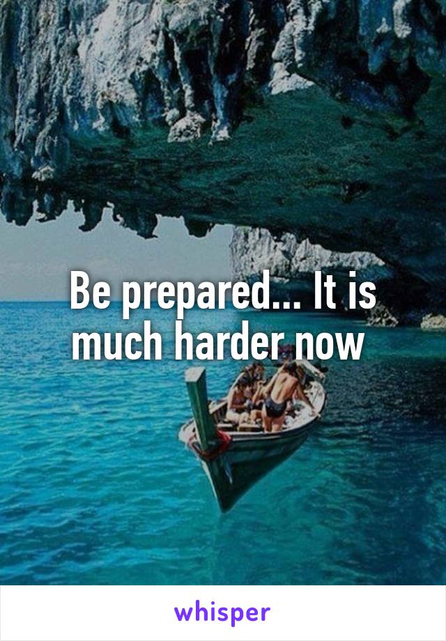 Be prepared... It is much harder now 