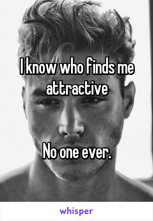 I know who finds me attractive


No one ever.