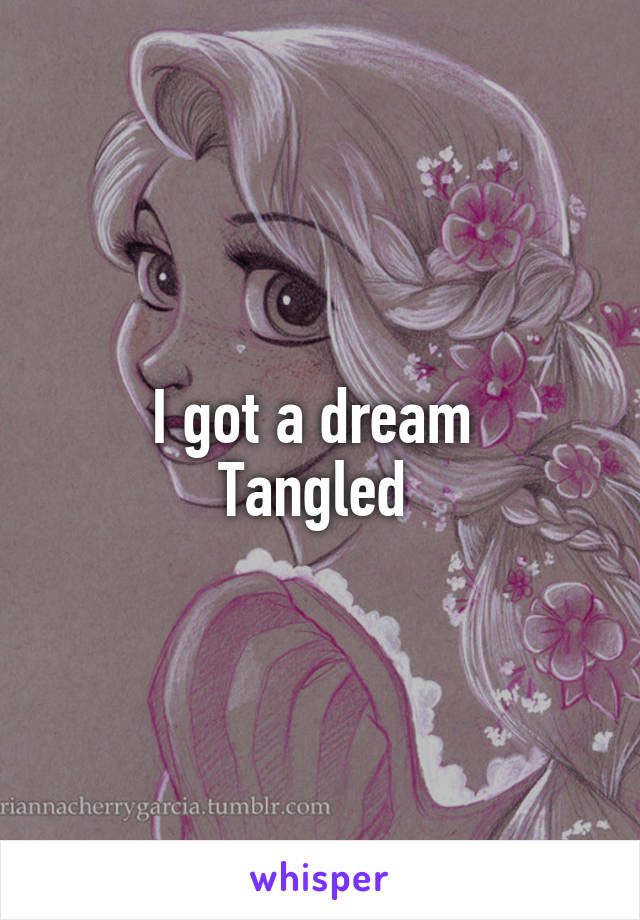 I got a dream 
Tangled 