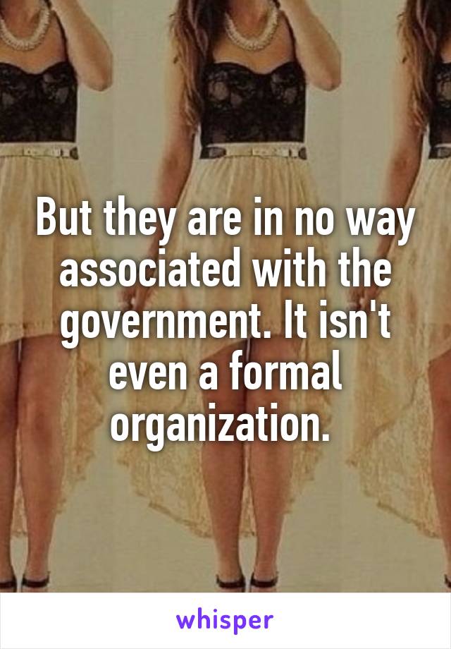 But they are in no way associated with the government. It isn't even a formal organization. 