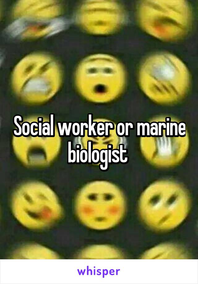 Social worker or marine biologist 