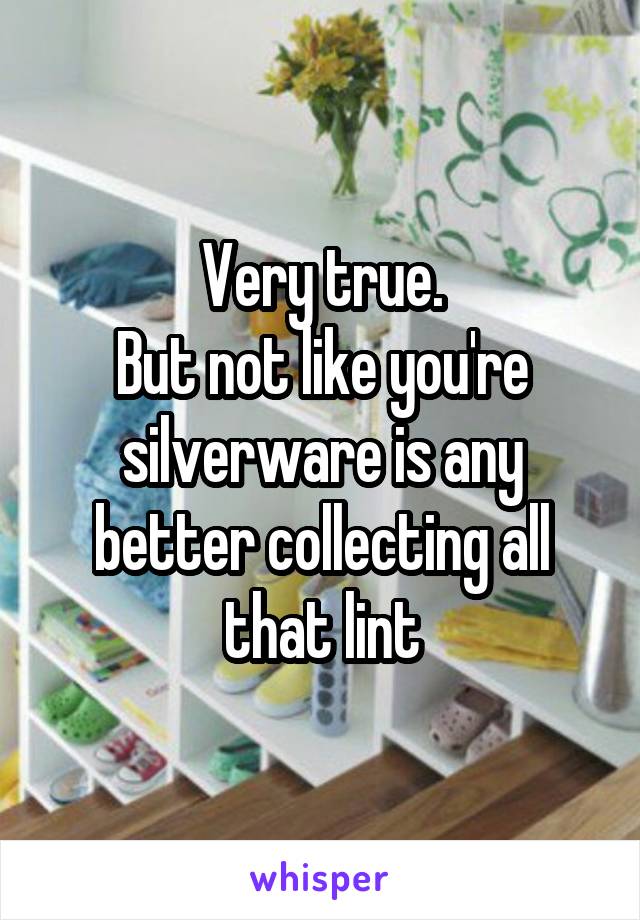 Very true.
But not like you're silverware is any better collecting all that lint